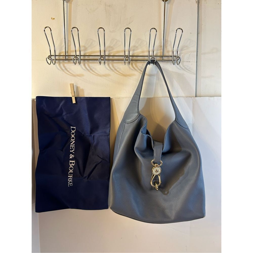 Dooney & Bourke Belvedere & Dust bag gold hook blue leather shoulder bag purse (